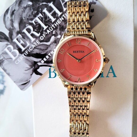 Bertha Women's Abby Swiss Gold Bracelet Dress Watch - Picture 1 of 8